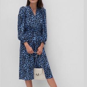 Banana Republic Blue and Black Midi Dress